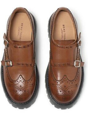 Chunky Brown Platform Loafers for Women - Comfortable Slip-On Casual Shoes
